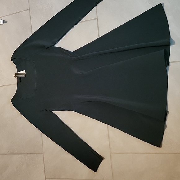 Banana Republic Dark Juniper Green L NWT. Square Neck A-Frame Dress Long-sleeved - Picture 5 of 10
